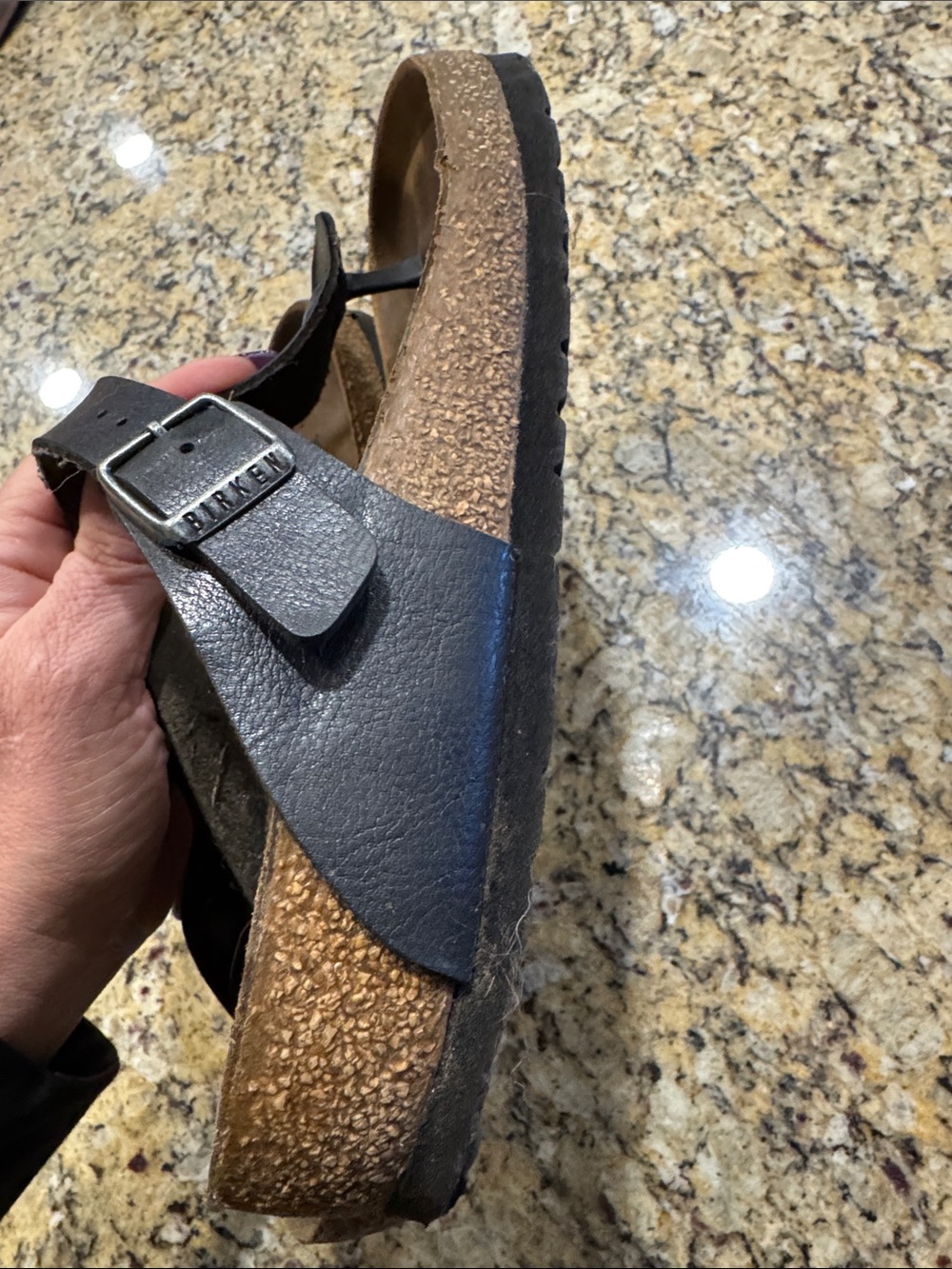 Black Leather birks Sandals - Picture 9 of 9